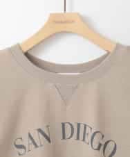 ZMKGE29120 al'aise modulation(アレーズモジュレーション) ヴィンテージ風ロゴプルオーバー ベージュ