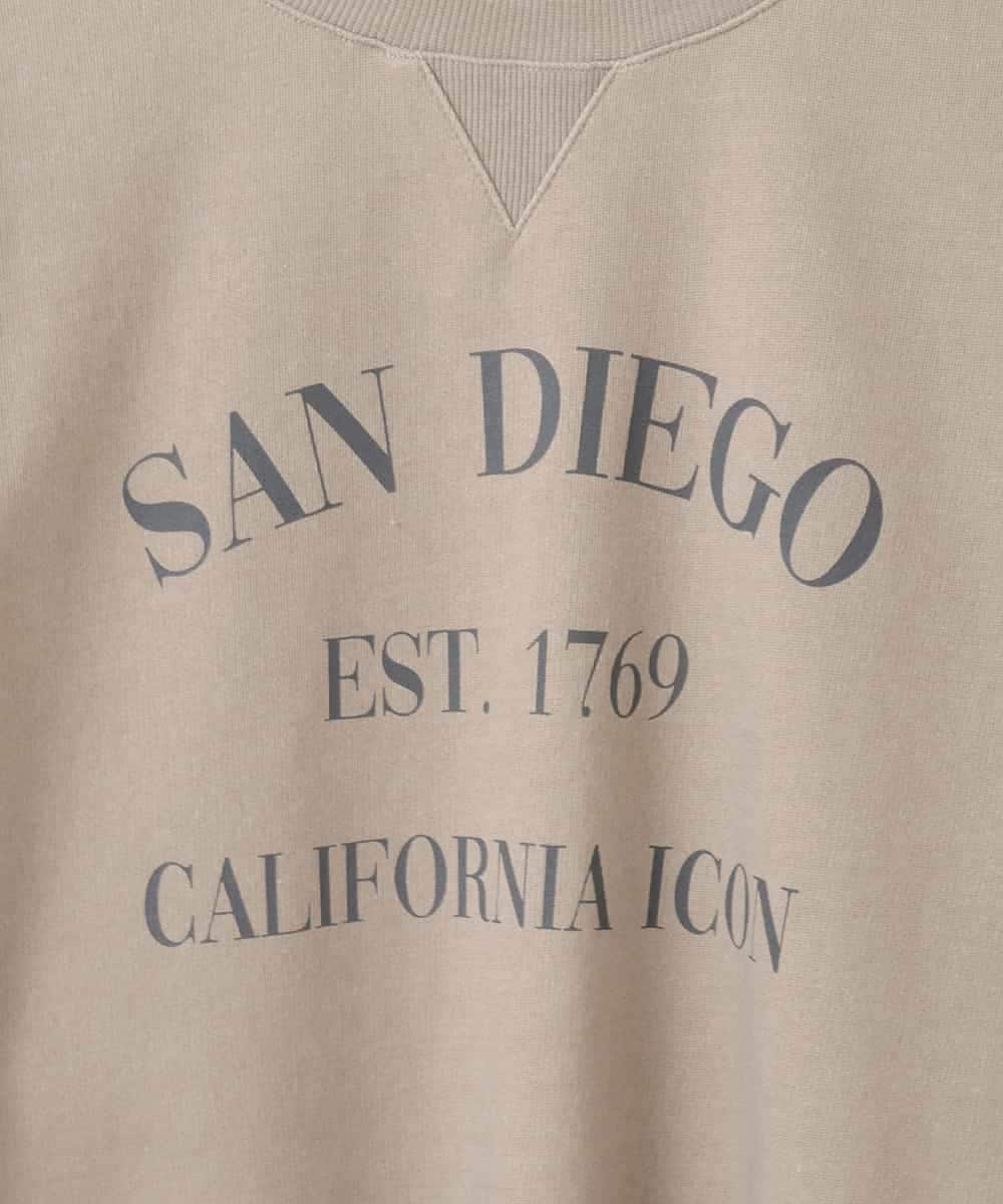 ZMKGE29120 al'aise modulation(アレーズモジュレーション) ヴィンテージ風ロゴプルオーバー ベージュ