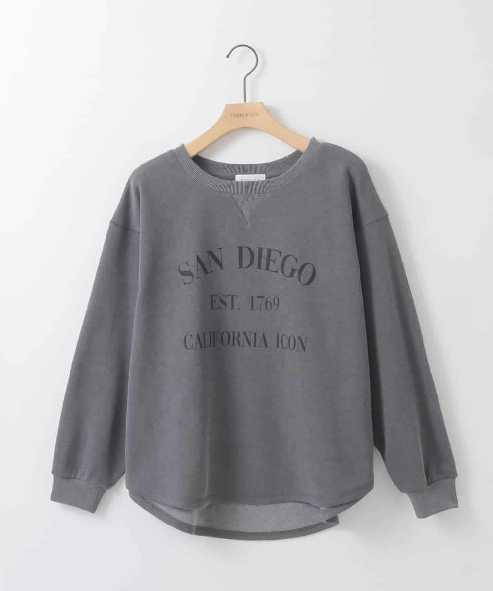 ZMKGE29120 al'aise modulation(アレーズモジュレーション) ヴィンテージ風ロゴプルオーバー ブラック