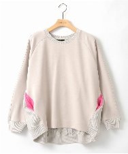 ZMKGE30120 al'aise modulation(アレーズモジュレーション) 【洗える】ケーブルニットドッキングプルオーバー ベージュ