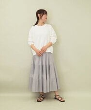 ZMKGE30120 al'aise modulation(アレーズモジュレーション) 【洗える】ケーブルニットドッキングプルオーバー ホワイト