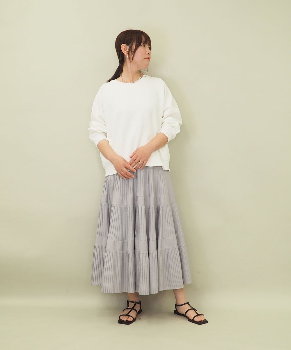 ZMKGE30120 al'aise modulation(アレーズモジュレーション) 【洗える】ケーブルニットドッキングプルオーバー ホワイト