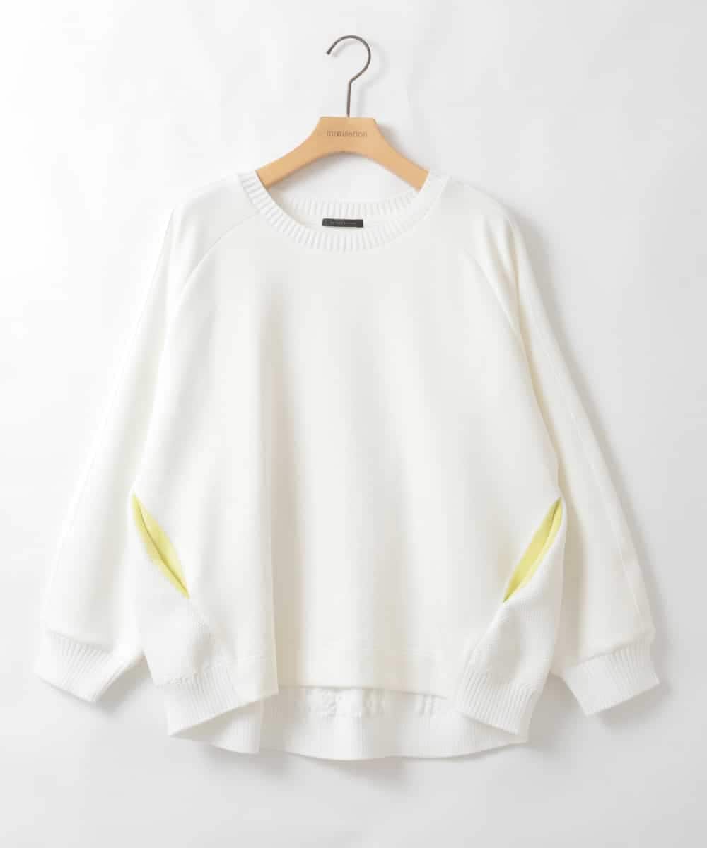 ZMKGE30120 al'aise modulation(アレーズモジュレーション) 【洗える】ケーブルニットドッキングプルオーバー ホワイト