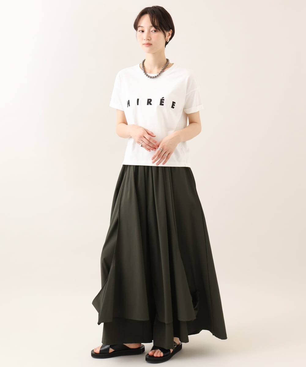 ZMKGE31099 al'aise modulation(アレーズモジュレーション) ロゴデザインコンパクトTシャツ アイボリー
