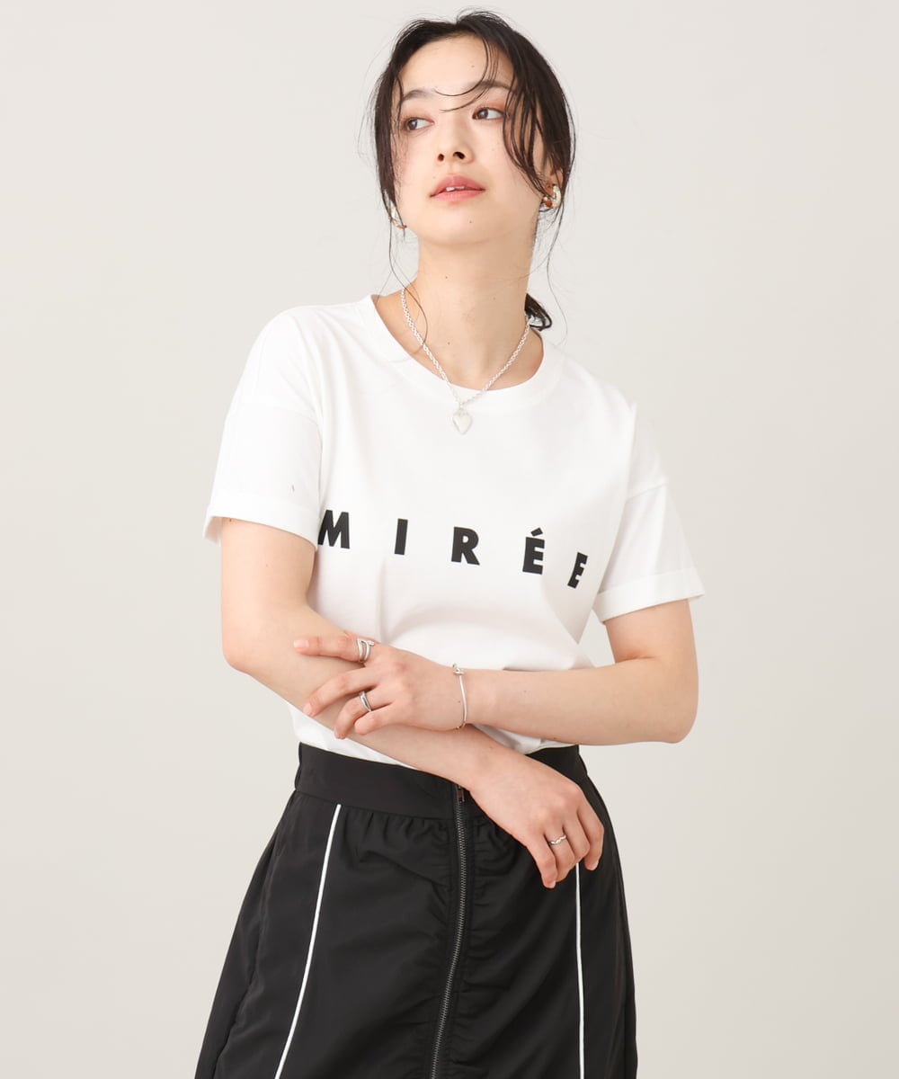 ZMKGE31099 al'aise modulation(アレーズモジュレーション) ロゴデザインコンパクトTシャツ アイボリー