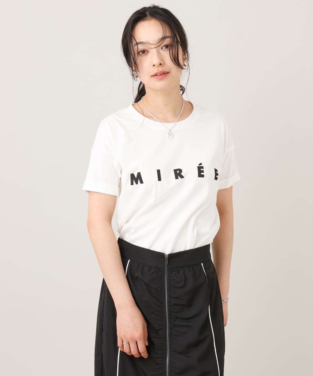 ZMKGE31099 al'aise modulation(アレーズモジュレーション) ロゴデザインコンパクトTシャツ アイボリー