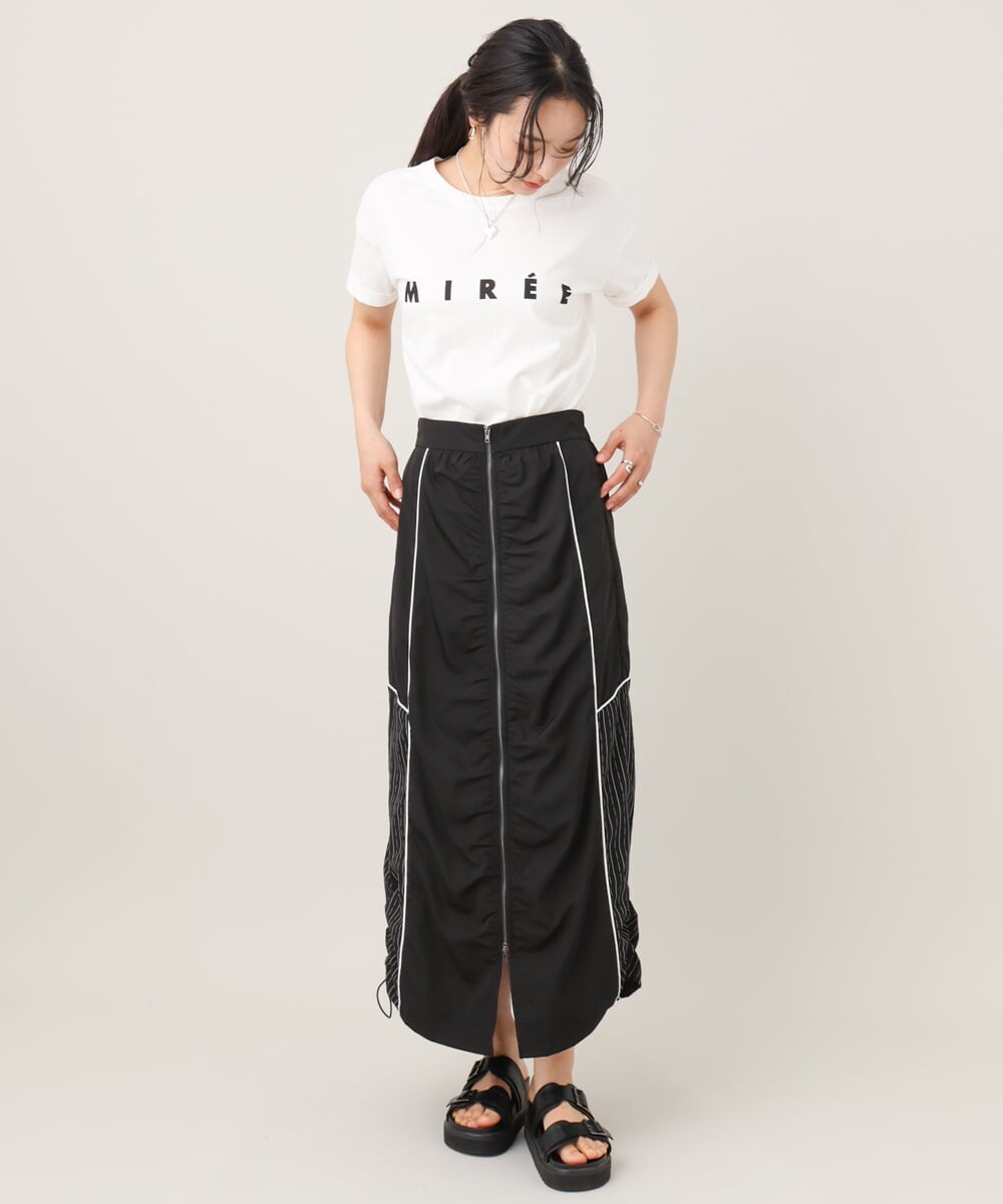 ZMKGE31099 al'aise modulation(アレーズモジュレーション) ロゴデザインコンパクトTシャツ アイボリー
