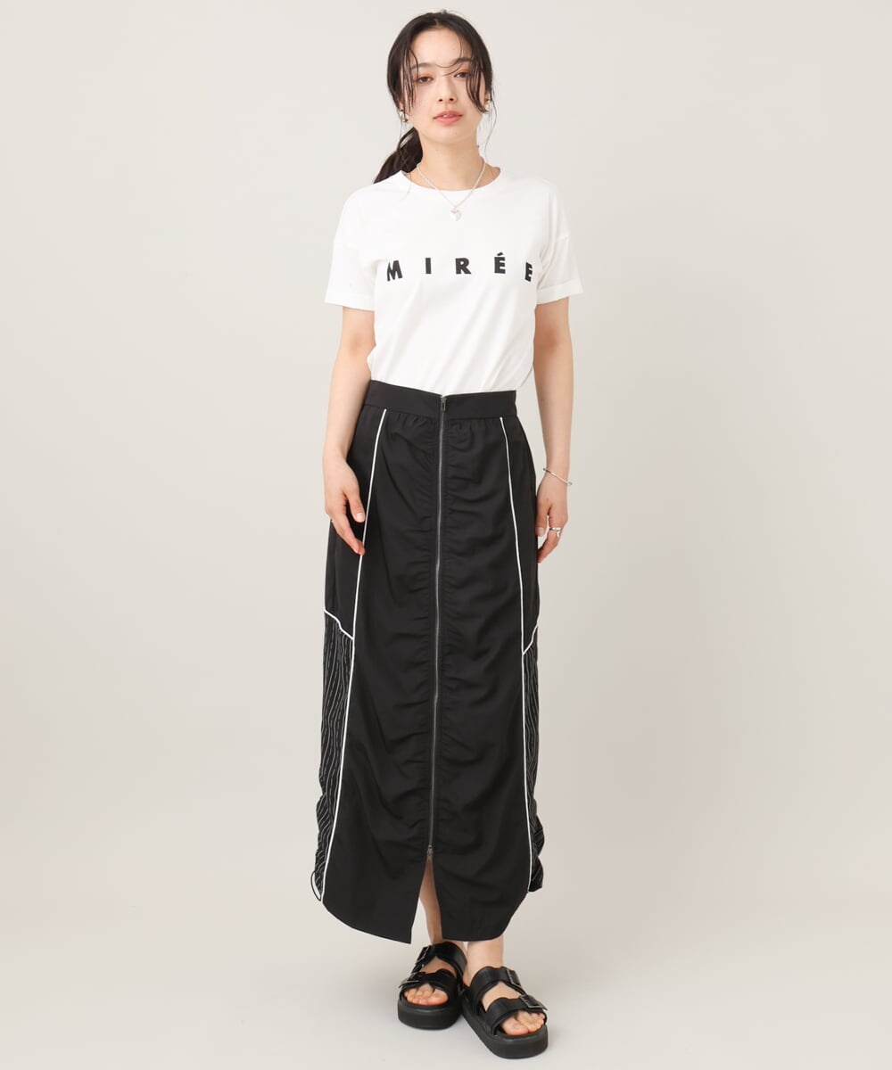 ZMKGE31099 al'aise modulation(アレーズモジュレーション) ロゴデザインコンパクトTシャツ アイボリー