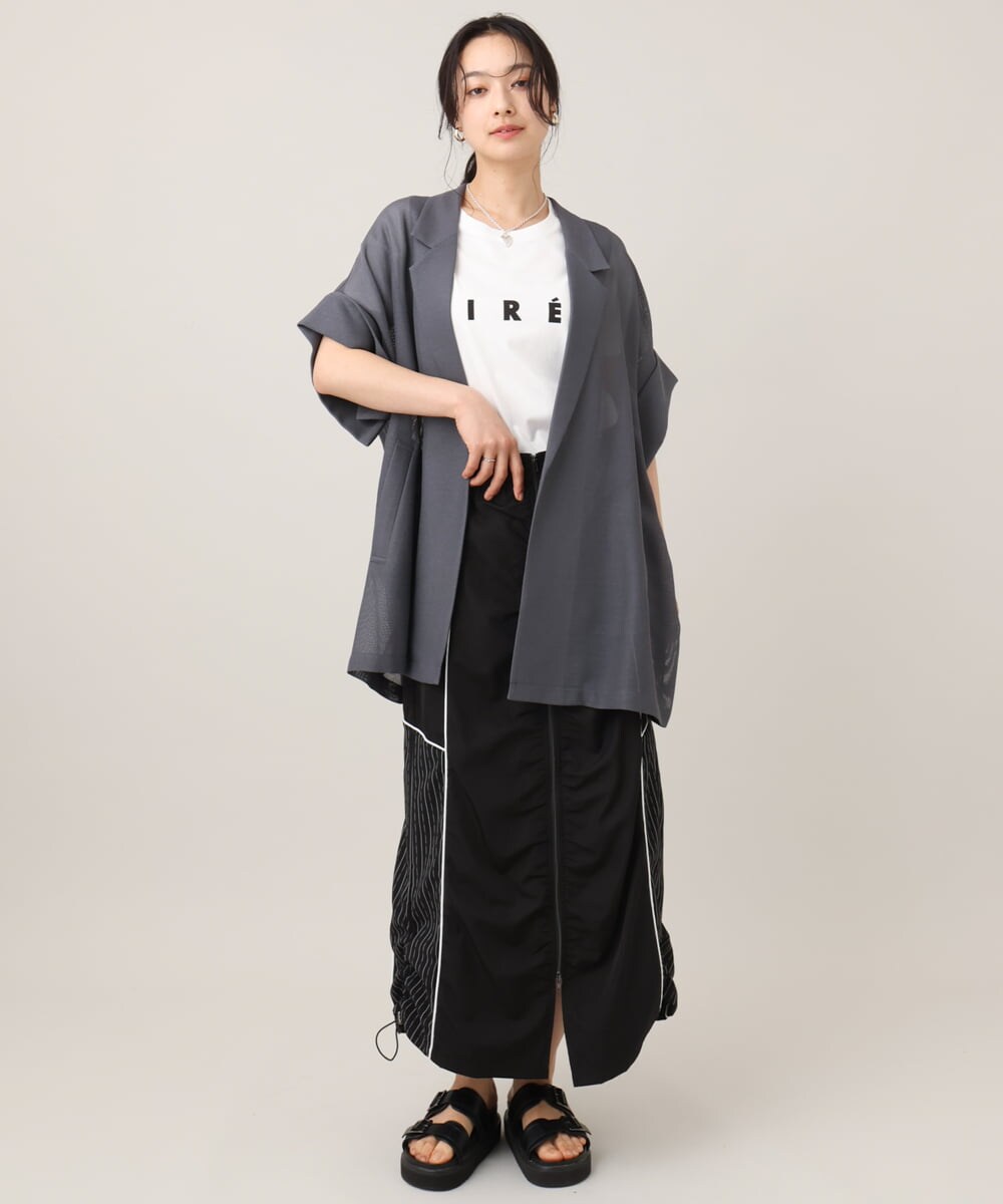 ZMKGE31099 al'aise modulation(アレーズモジュレーション) ロゴデザインコンパクトTシャツ アイボリー