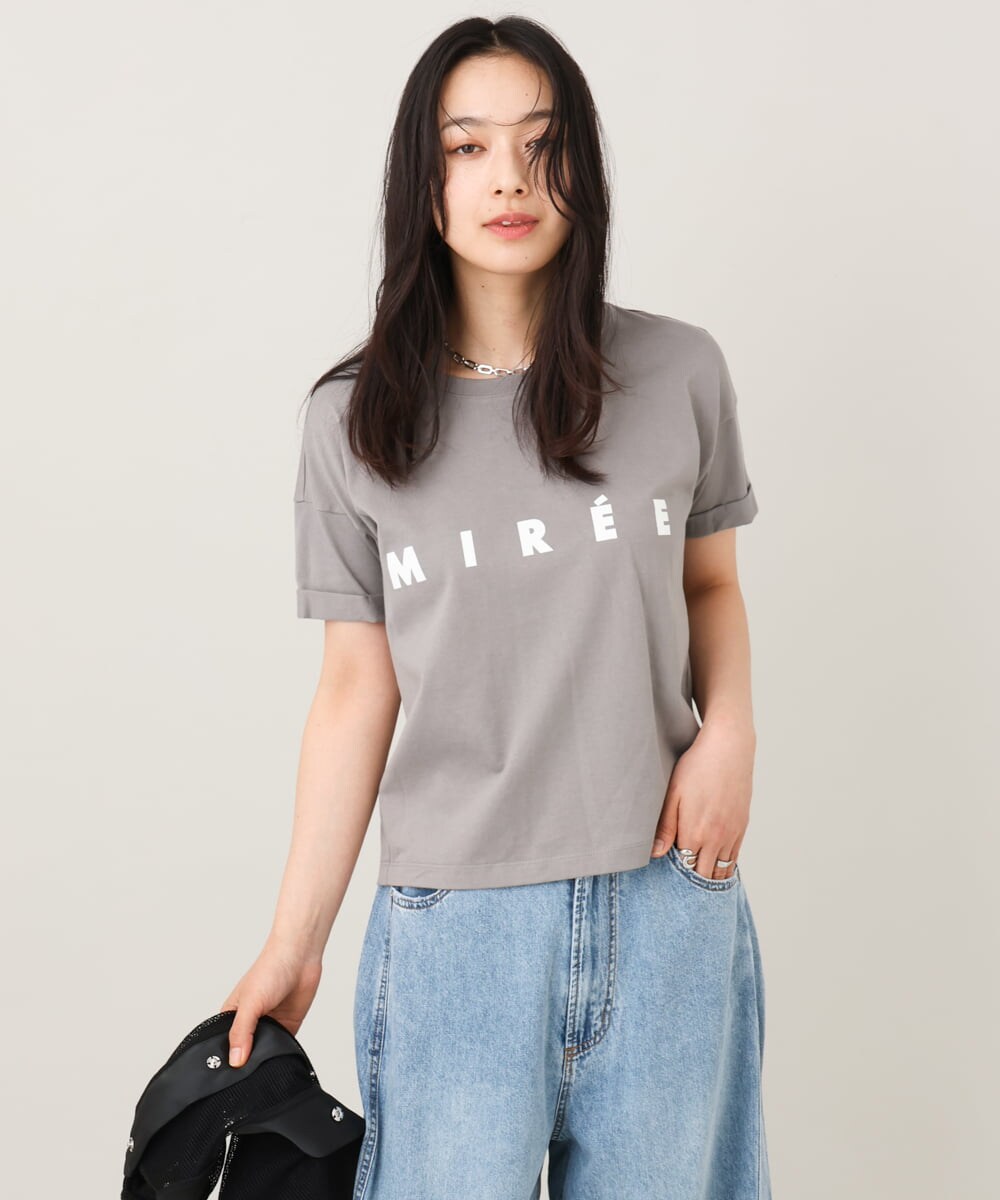 ZMKGE31099 al'aise modulation(アレーズモジュレーション) ロゴデザインコンパクトTシャツ グレー