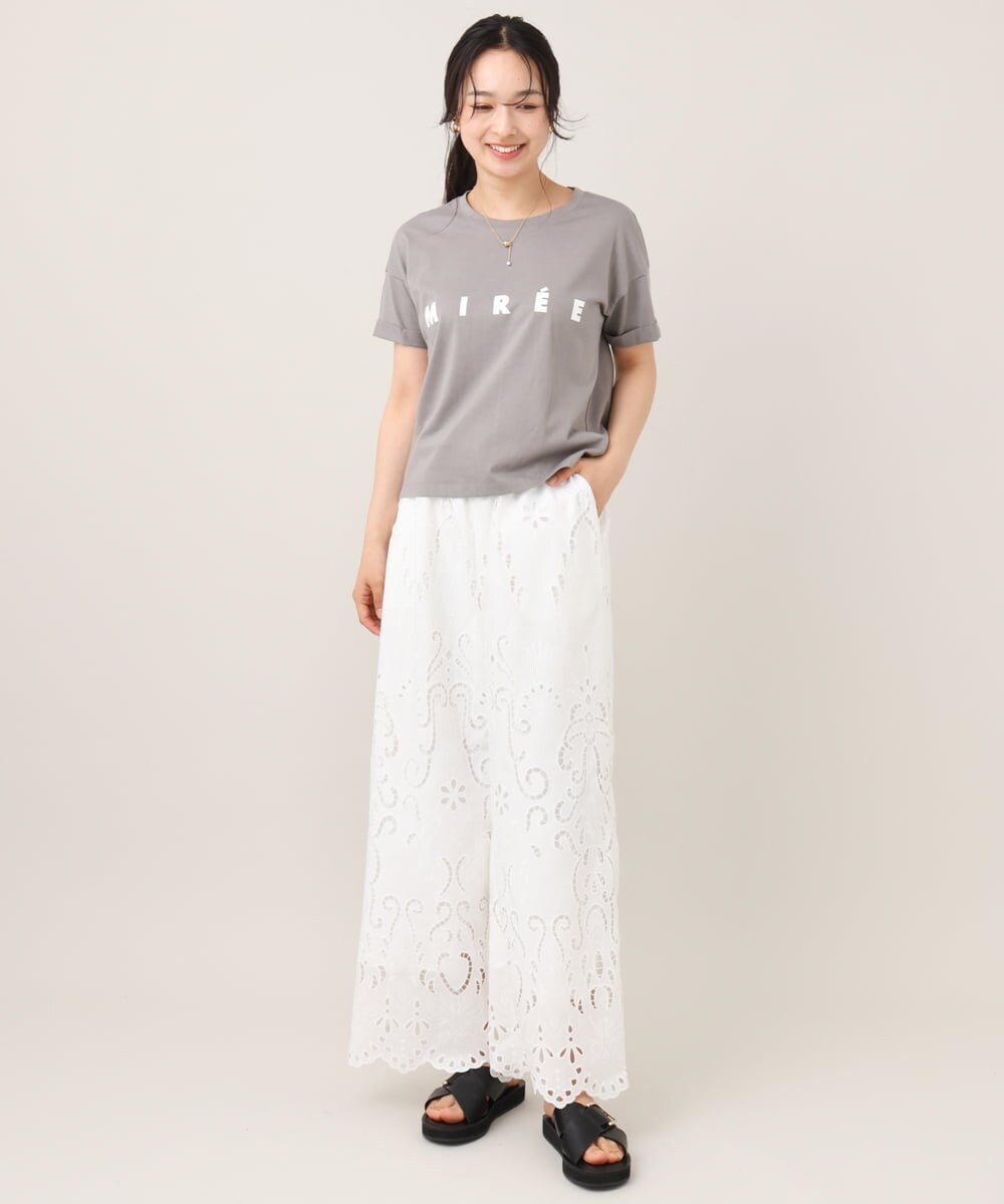 ZMKGE31099 al'aise modulation(アレーズモジュレーション) ロゴデザインコンパクトTシャツ グレー