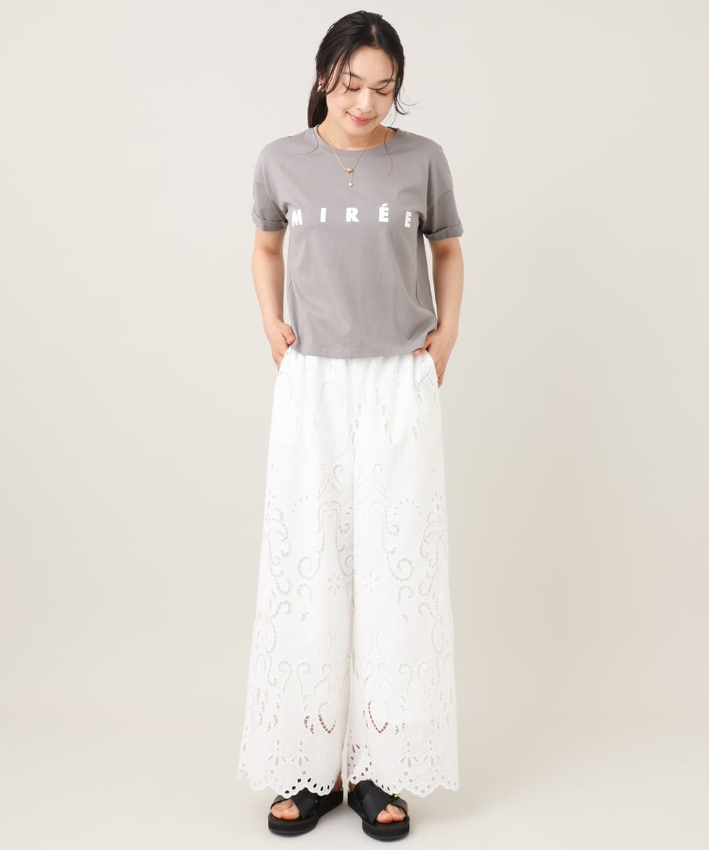 ZMKGE31099 al'aise modulation(アレーズモジュレーション) ロゴデザインコンパクトTシャツ グレー