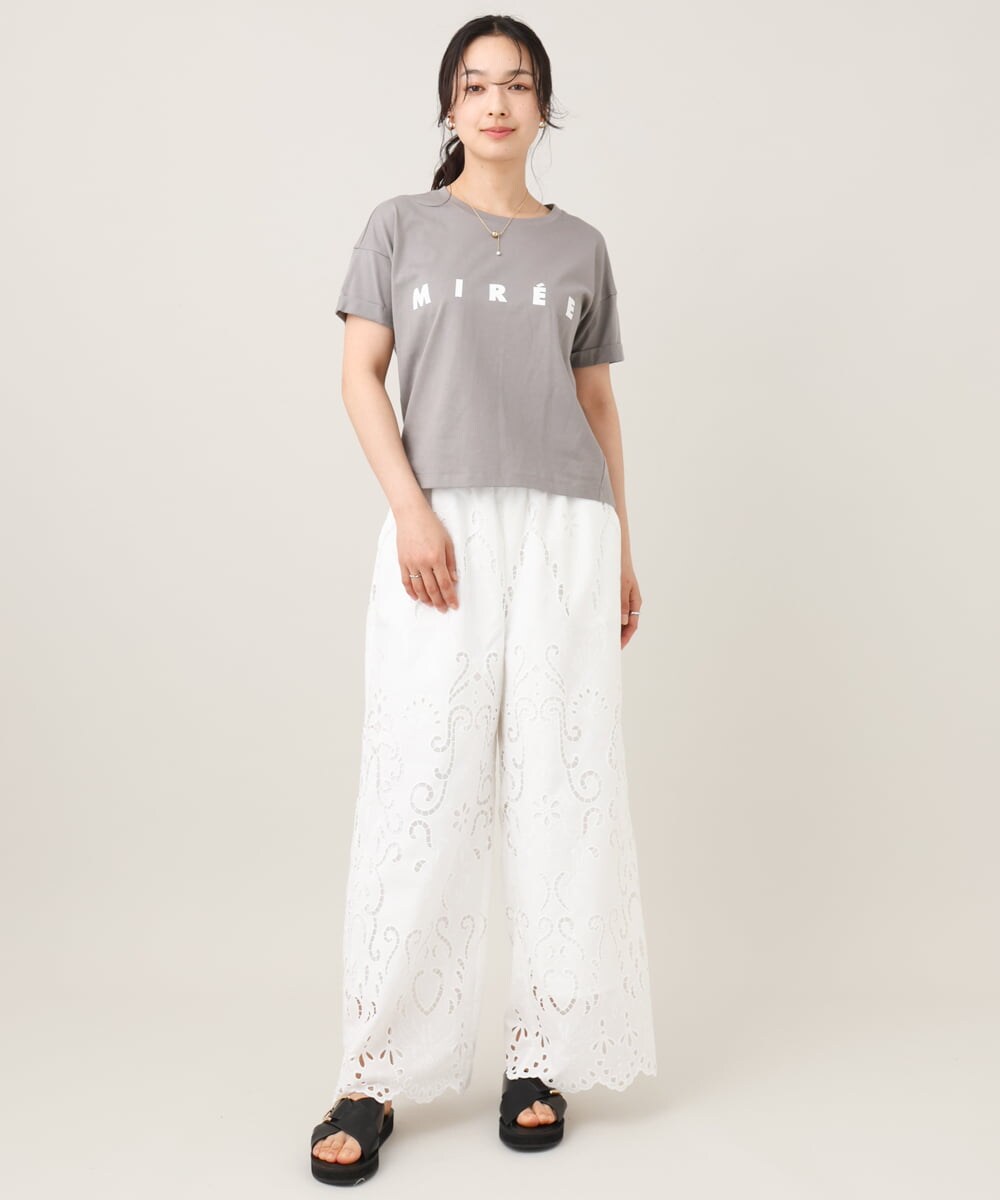 ZMKGE31099 al'aise modulation(アレーズモジュレーション) ロゴデザインコンパクトTシャツ グレー