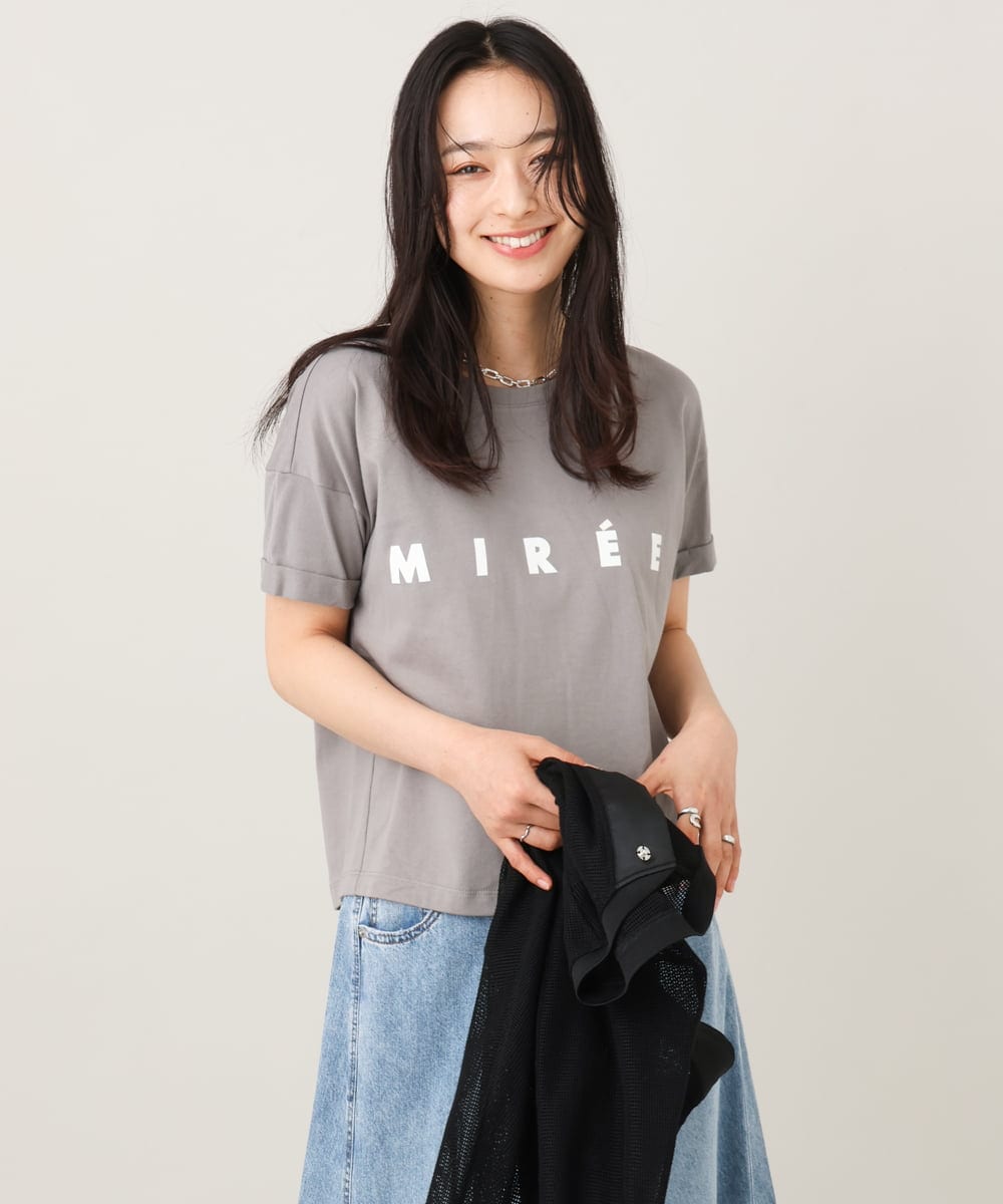 ZMKGE31099 al'aise modulation(アレーズモジュレーション) ロゴデザインコンパクトTシャツ グレー