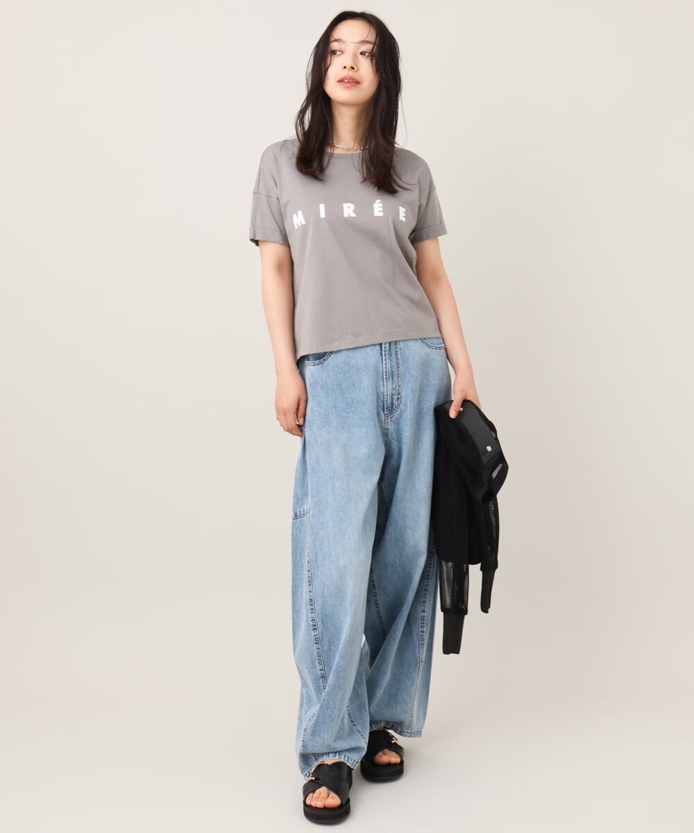 ZMKGE31099 al'aise modulation(アレーズモジュレーション) ロゴデザインコンパクトTシャツ グレー