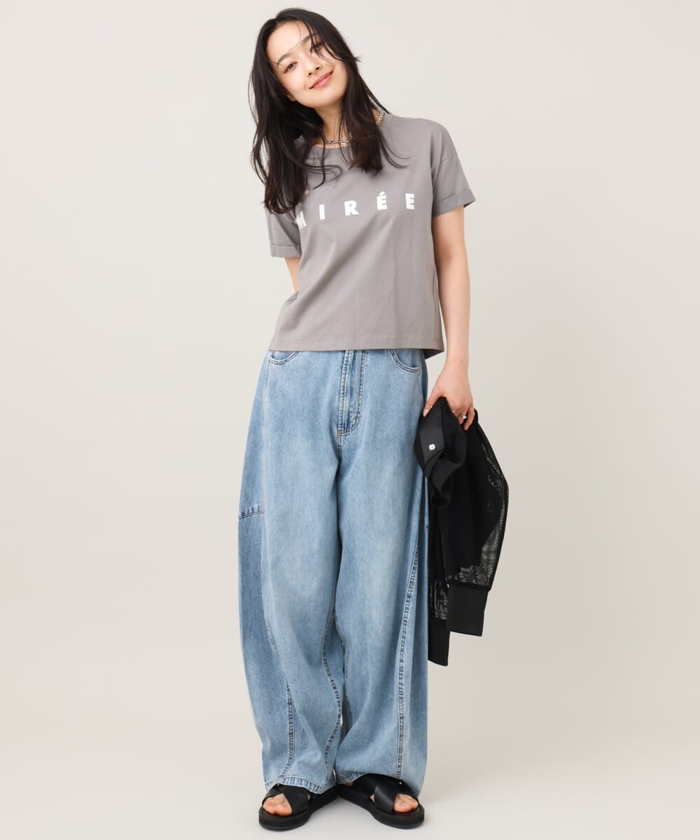 ZMKGE31099 al'aise modulation(アレーズモジュレーション) ロゴデザインコンパクトTシャツ グレー