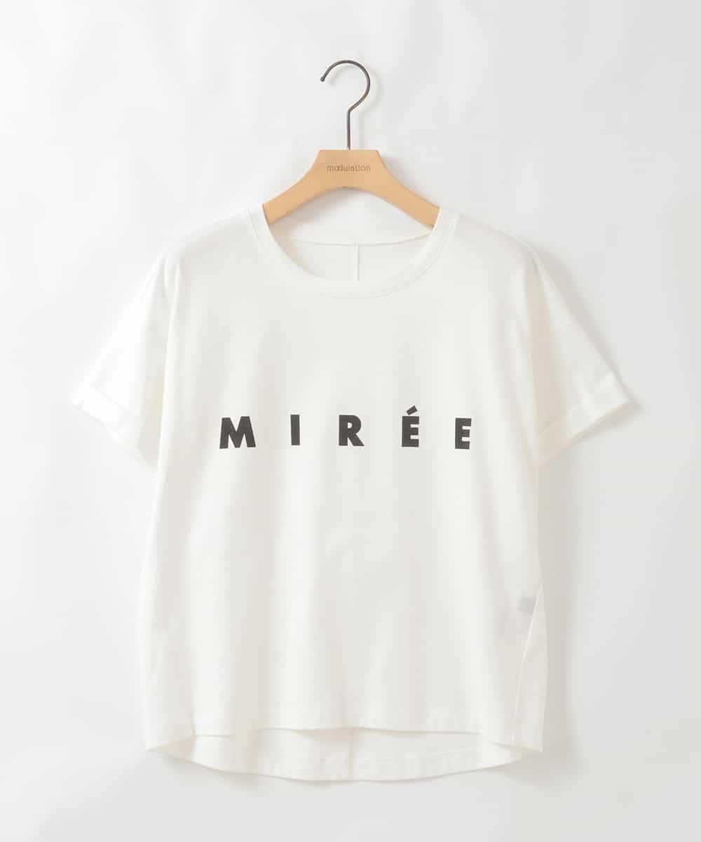 ZMKGE31099 al'aise modulation(アレーズモジュレーション) ロゴデザインコンパクトTシャツ アイボリー