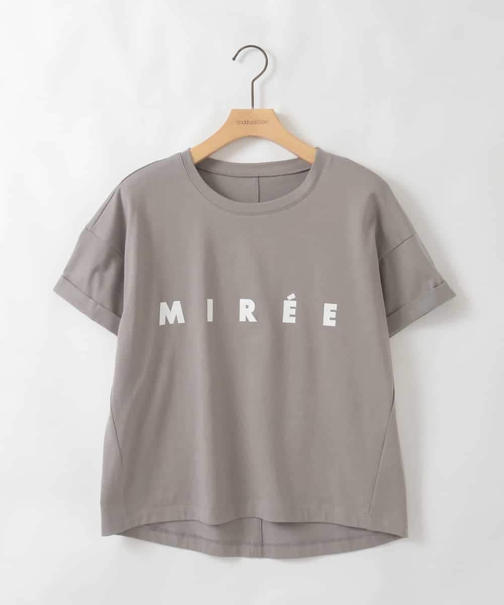 ZMKGE31099 al'aise modulation(アレーズモジュレーション) ロゴデザインコンパクトTシャツ ベージュ