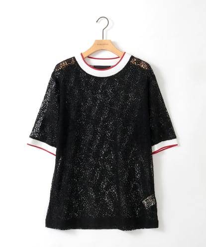 ZMKGE32130 al'aise modulation 配色リブデザインレースプルオーバー