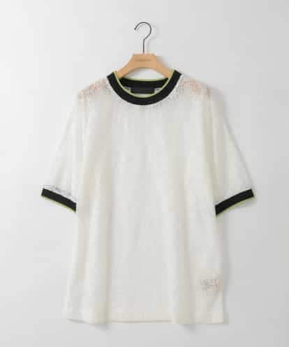 ZMKGE32130 al'aise modulation 配色リブデザインレースプルオーバー