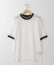 ZMKGE32130 al'aise modulation(アレーズモジュレーション) 配色リブデザインレースプルオーバー ホワイト