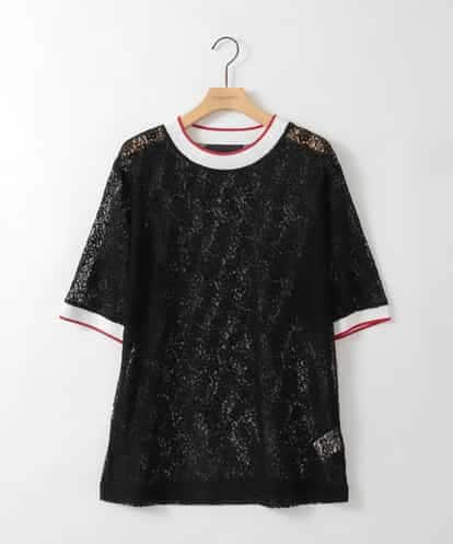 ZMKGE32130 al'aise modulation 配色リブデザインレースプルオーバー