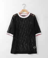 ZMKGE32130 al'aise modulation(アレーズモジュレーション) 配色リブデザインレースプルオーバー ブラック