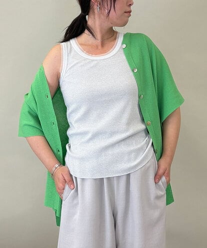 ZMKGE33060 al'aise modulation ラメリブタンクトップ