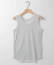 ZMKGE33060 al'aise modulation(アレーズモジュレーション) ラメリブタンクトップ ホワイト