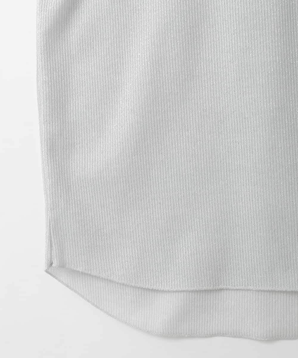 ZMKGE33060 al'aise modulation(アレーズモジュレーション) ラメリブタンクトップ ホワイト