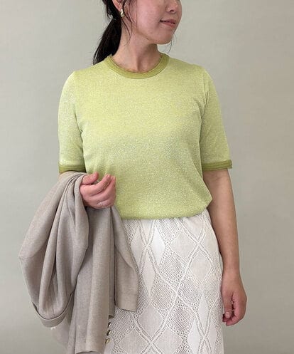 ZMKGE34070 al'aise modulation ラメリブチュールジョイントプルオーバー