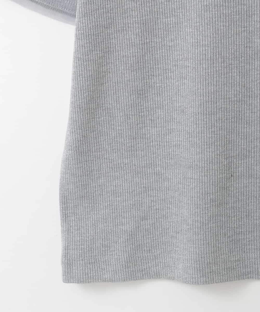 ZMKGE34070 al'aise modulation(アレーズモジュレーション) ラメリブチュールジョイントプルオーバー グレー