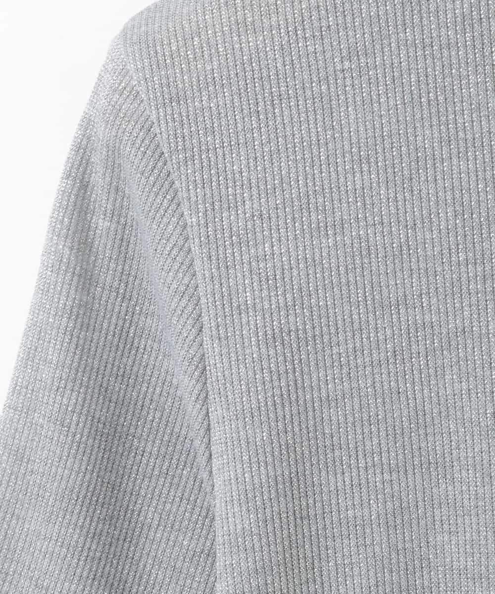 ZMKGE34070 al'aise modulation(アレーズモジュレーション) ラメリブチュールジョイントプルオーバー グレー