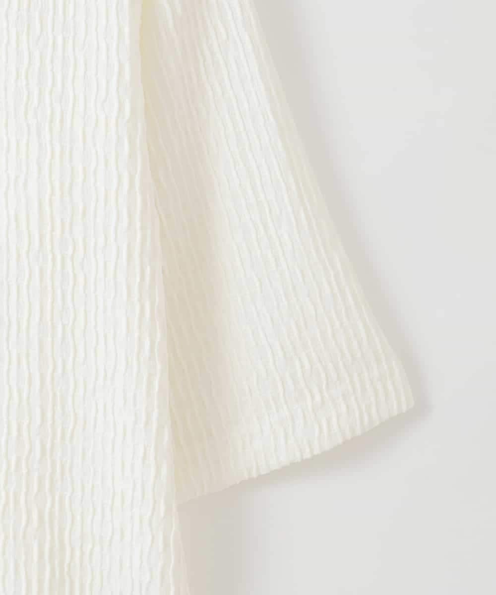 ZMKGE35069 al'aise modulation(アレーズモジュレーション) ジャカード編みロゴデザインカットソー ホワイト