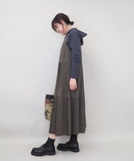 ZMKGE36079 al'aise modulation(アレーズモジュレーション) ラウンドヘムフーディーカットソー ダークグレー