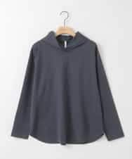 ZMKGE36079 al'aise modulation(アレーズモジュレーション) ラウンドヘムフーディーカットソー ダークグレー