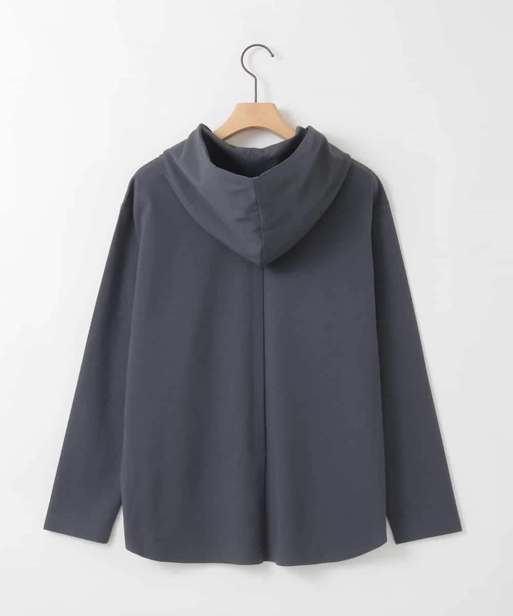 ZMKGE36079 al'aise modulation(アレーズモジュレーション) ラウンドヘムフーディーカットソー ダークグレー