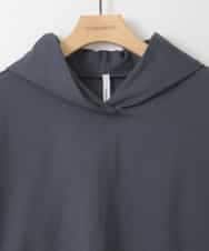 ZMKGE36079 al'aise modulation(アレーズモジュレーション) ラウンドヘムフーディーカットソー ダークグレー