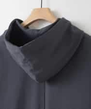 ZMKGE36079 al'aise modulation(アレーズモジュレーション) ラウンドヘムフーディーカットソー ダークグレー