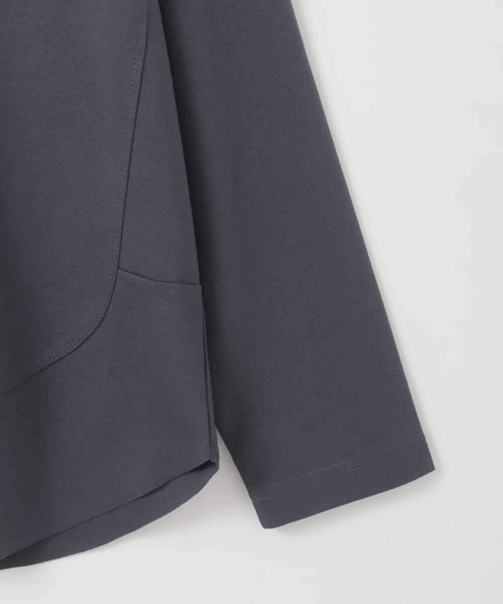 ZMKGE36079 al'aise modulation(アレーズモジュレーション) ラウンドヘムフーディーカットソー ダークグレー