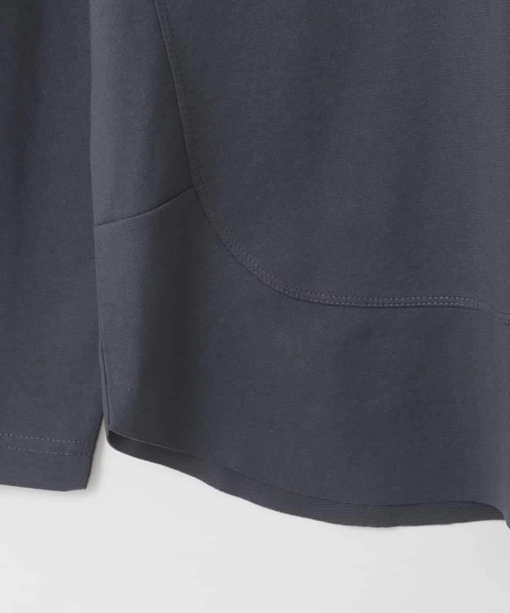 ZMKGE36079 al'aise modulation(アレーズモジュレーション) ラウンドヘムフーディーカットソー ダークグレー