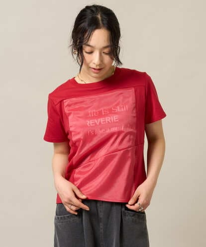 ZMKGE36085 al'aise modulation シアージョイントブロッキングデザインTシャツ