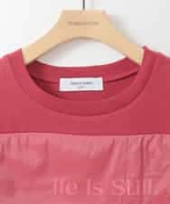 ZMKGE36085 al'aise modulation(アレーズモジュレーション) シアージョイントブロッキングデザインTシャツ レッド
