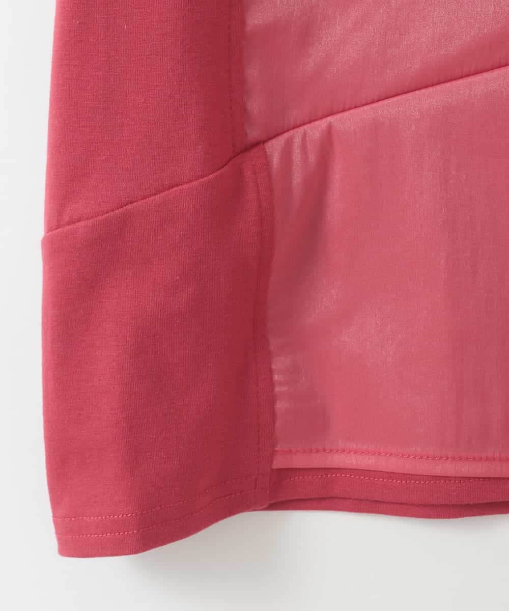 ZMKGE36085 al'aise modulation(アレーズモジュレーション) シアージョイントブロッキングデザインTシャツ レッド