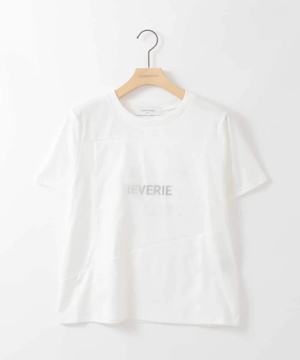 ZMKGE36085 al'aise modulation(アレーズモジュレーション) シアージョイントブロッキングデザインTシャツ ホワイト