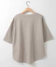 ZMKGE38110 al'aise modulation(アレーズモジュレーション) 刺繍ロゴハーフスリーブカットソー ライトグレー