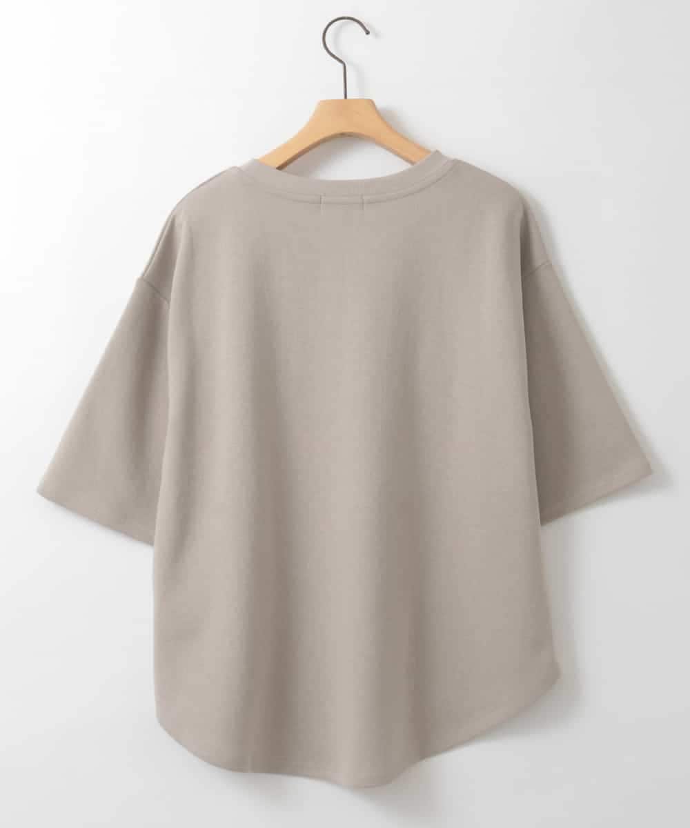 ZMKGE38110 al'aise modulation(アレーズモジュレーション) 刺繍ロゴハーフスリーブカットソー ライトグレー