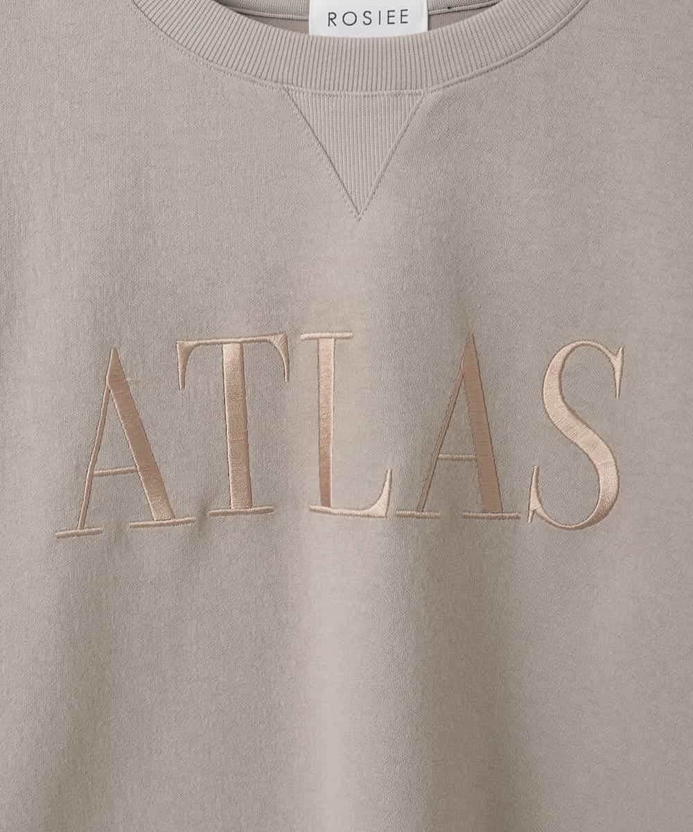 ZMKGE38110 al'aise modulation(アレーズモジュレーション) 刺繍ロゴハーフスリーブカットソー ライトグレー