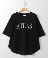 ZMKGE38110 al'aise modulation(アレーズモジュレーション) 刺繍ロゴハーフスリーブカットソー ブラック