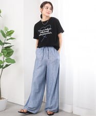 ZMKGE39090 al'aise modulation(アレーズモジュレーション) ロゴステッチデザインTシャツ ブラック